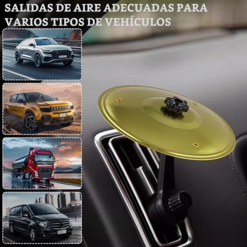 Miniatura 4 de 2 Pcs Platillo Bateria para Coche, Ajustable 360°, 2 Cabezales, 14 cm Tambor de Coche con 2 Mini Mazos, Ranura de Ventilación, Car Crash Cymbal para Todo Coche Amantes Música Entretenimiento