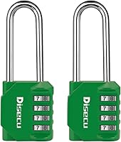 Vista 12 de Paquete de 2 candados de combinación disecu con grillete de 2.6 pulgadas de largo, 4 dígitos, impermeables al aire libre para casillero de gimnasio