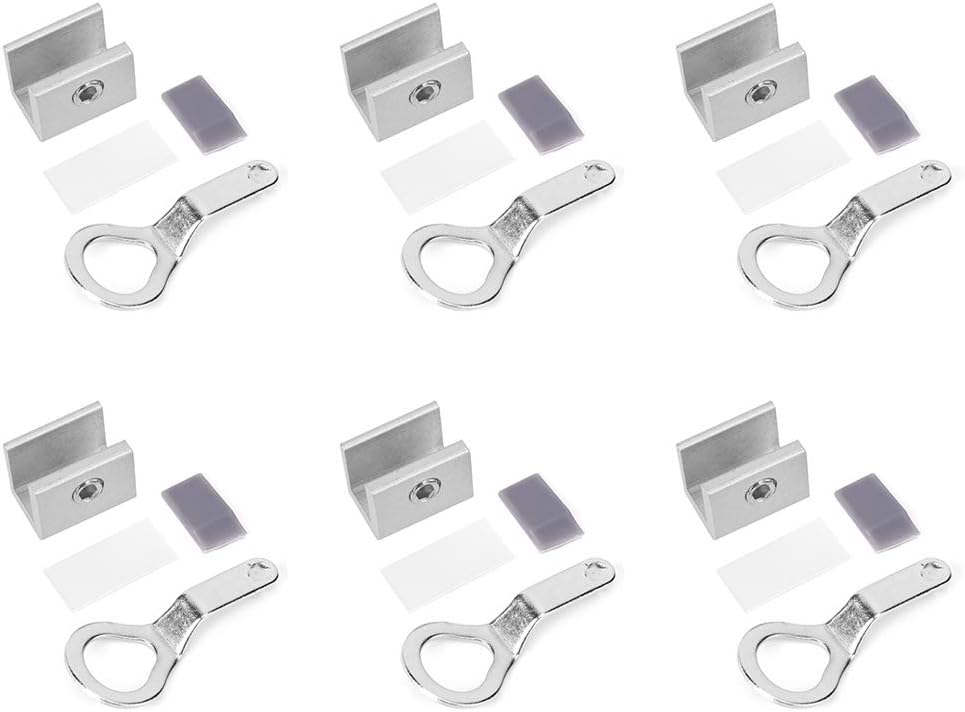 6Pcs Adjustable Aluminum Alloy Sliding Window Lock, Window Security Lock with Anti - Theft Stop, Free - Installation Safety Hardware for Home and Child Protection (B)