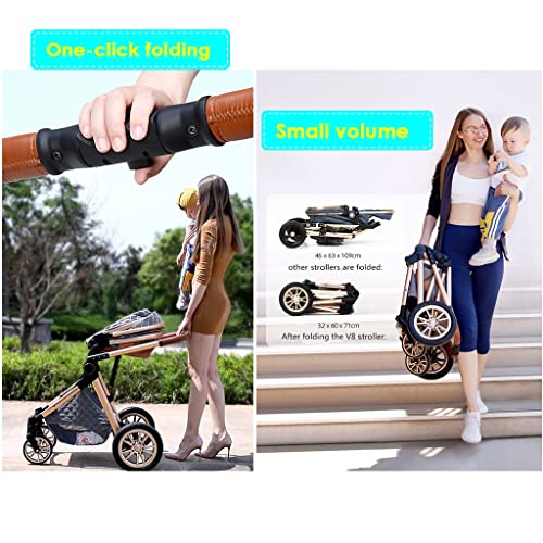 kinderwagens Reis Kinderwagen Joggende Kinderwagen Lichtgewicht Kinderwagens Vanaf De Geboorte Met Luiertas, Frame Van… - Afbeelding 4