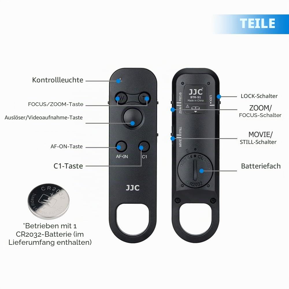 JJC RMT-P1BT Bluetooth Fernbedienung, Drahtlose Fernbedienung für Sony A6700 A7IV A7CII A7CR A9III FX3 FX30 A7III ZV-1 A6100 A6600 A6400 A1 A9 A7C A7RIV A7SIII A7RIII RX100VII RX0II ZV-E1 Kamera