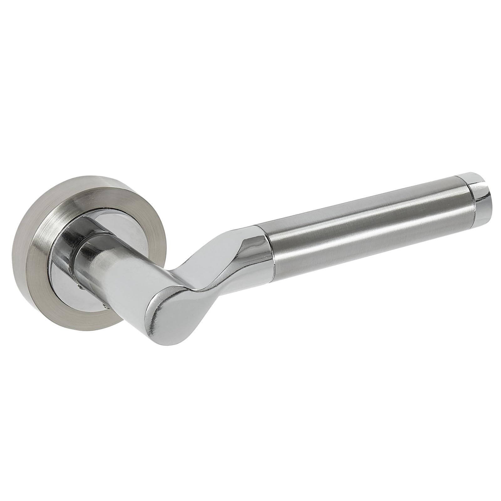 Access Hardware Modern Door Handles on Rose with Duo Chrome Finish