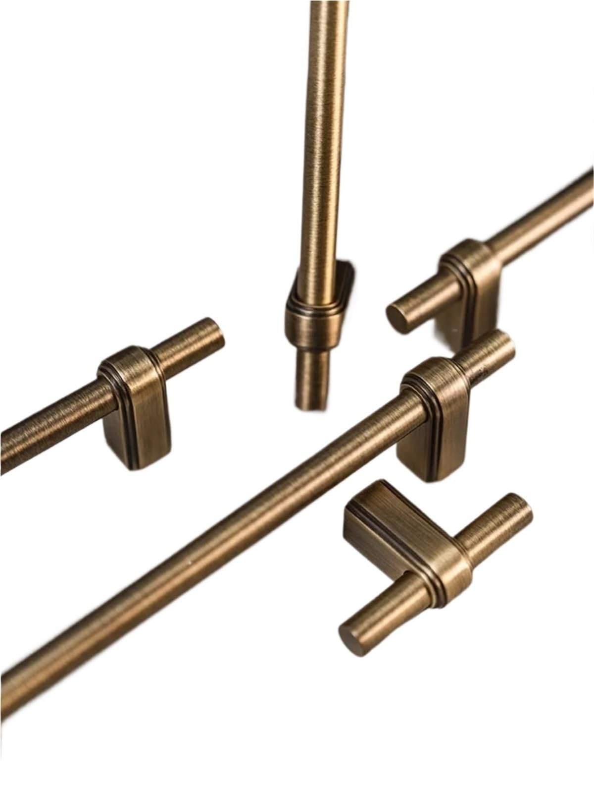 Gwyzax Pitch-Row-128Mm Antique Cabinet Pulls Solid Brass Cabinet Handle And Knob Drawer Knobs T Bar Bedroom Kitchen Hardware Pulls Antique Bronze