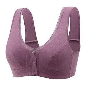 34 B Bras for Women Period Underwear Wireless Bras with Support and Lift Women’s Underwear Front Closure Bras Ribbed Bralettes for Women Support Bras for Older Women Full Coverage Sports Purple