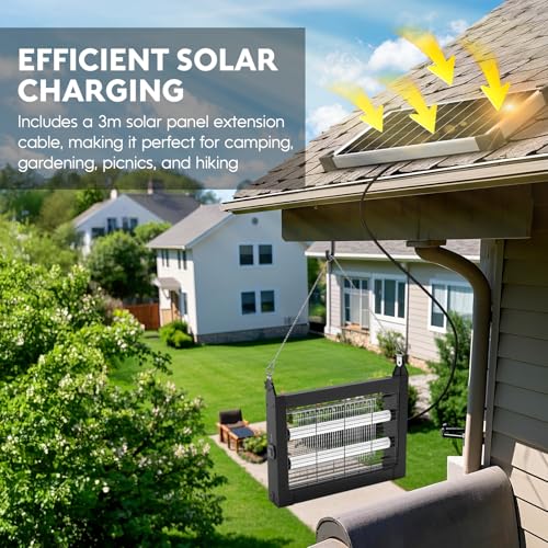 Miniatura 2 de anysun Lámpara Antimosquitos Solar Exterior, Mata Mosquitos Eléctrico 4500V