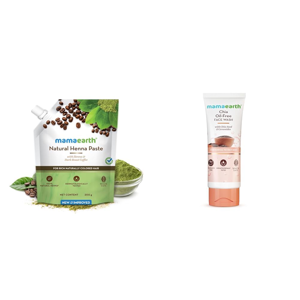 Mamaearth Natural Henna Paste Mamaearth Chia Oil-Free Face Wash with Chia Seed Ceramides 100 ml-picture-43
