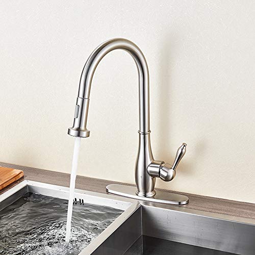 Robinet d'évier classique en nickel brossé au design haut de gamme