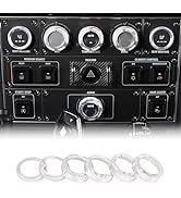 Tumukiw 6PCS Center Console Knob Trim Ring AC Sound Volume Knob Trim Cover Compatible with INEOS ...