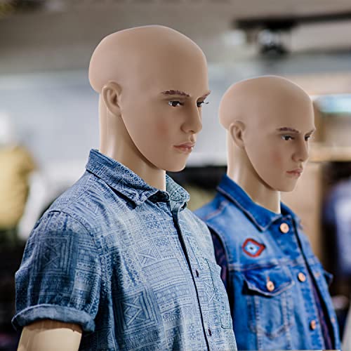 Hcy Mannequin Body, Male Mannequin Full Body 73 Inch Model Mannequin Stand Dress Form Sewing Dress Adjustable Dress Mannequin Clothing Form Mannequin Display Head Arm Rotation Metal Base thumb #4