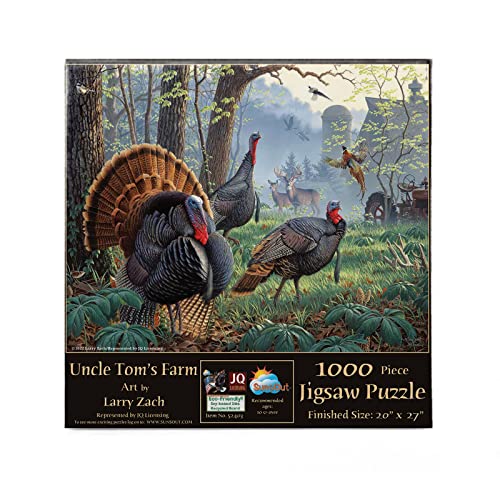 SUNSOUT INC - Rompecabezas de 1000 piezas Uncle Tom's Farm por Larry Zach - Tamaño terminado 20" x 27" Acción de Gracias - MPN# 52403 miniatura 1