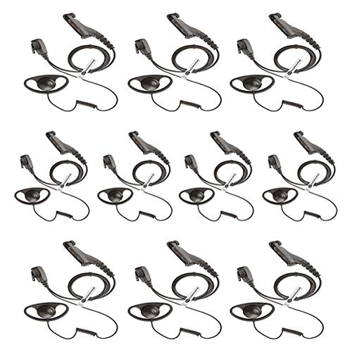 10 X D-Shape Earpiece for MOTOROLA MOTOTRBO Radio (Multi Pin) DP3400, DP3600, DP3401, DP3601, DP4400, DP4401 DP4600, DP4601, DP4800, DP4801
