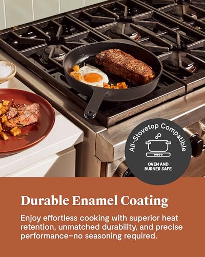 Caraway-Cast-Iron-Skillet-105-Enameled-Cast-Iron-Pan-With-3-Layer-Enamel-Coating-No-Seasoning-Required-Compatible-With-All-Stovetops-Free-From-Forever-Chemicals-Cream Caraway Cast Iron Skillet 105 Enameled Cast Iron Pan With 3 Layer Enamel Coating No Seasoning Required Compatible With All Stovetops Free From Forever Chemicals Cream