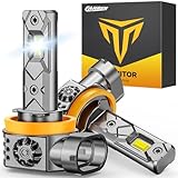 FAHREN 2026 Upgraded H11/H9/H8 Bulbs, 1000% Ultra Brighter, True 1:1 Size Perfect Beam Pattern Fog Bulbs, 6500K White, 70000+ Lifespan Tail Light Lense, Pack of 2.