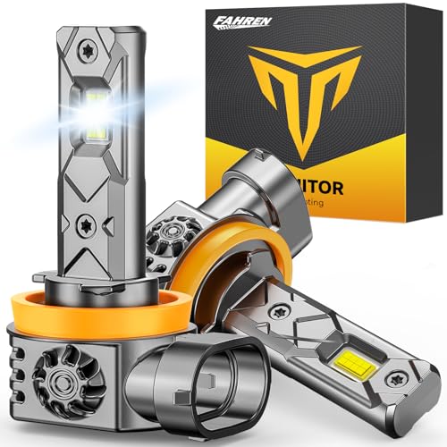 FAHREN 2026 Upgraded H11/H9/H8 Bulbs, 1000% Ultra Brighter, True 1:1 Size Perfect Beam Pattern Fog Bulbs, 6500K White, 70000+ Lifespan Tail Light Lense, Pack of 2.