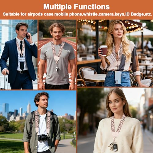 Image of XANGNIER Clip and Go Strap for Phone with Wallet Crossbody, Phone Strap with Zippered Wallet, Adjustable Anti Theft Cellphone Lanyard for Women, Cellphone Chain Accessories,Multicolor 2