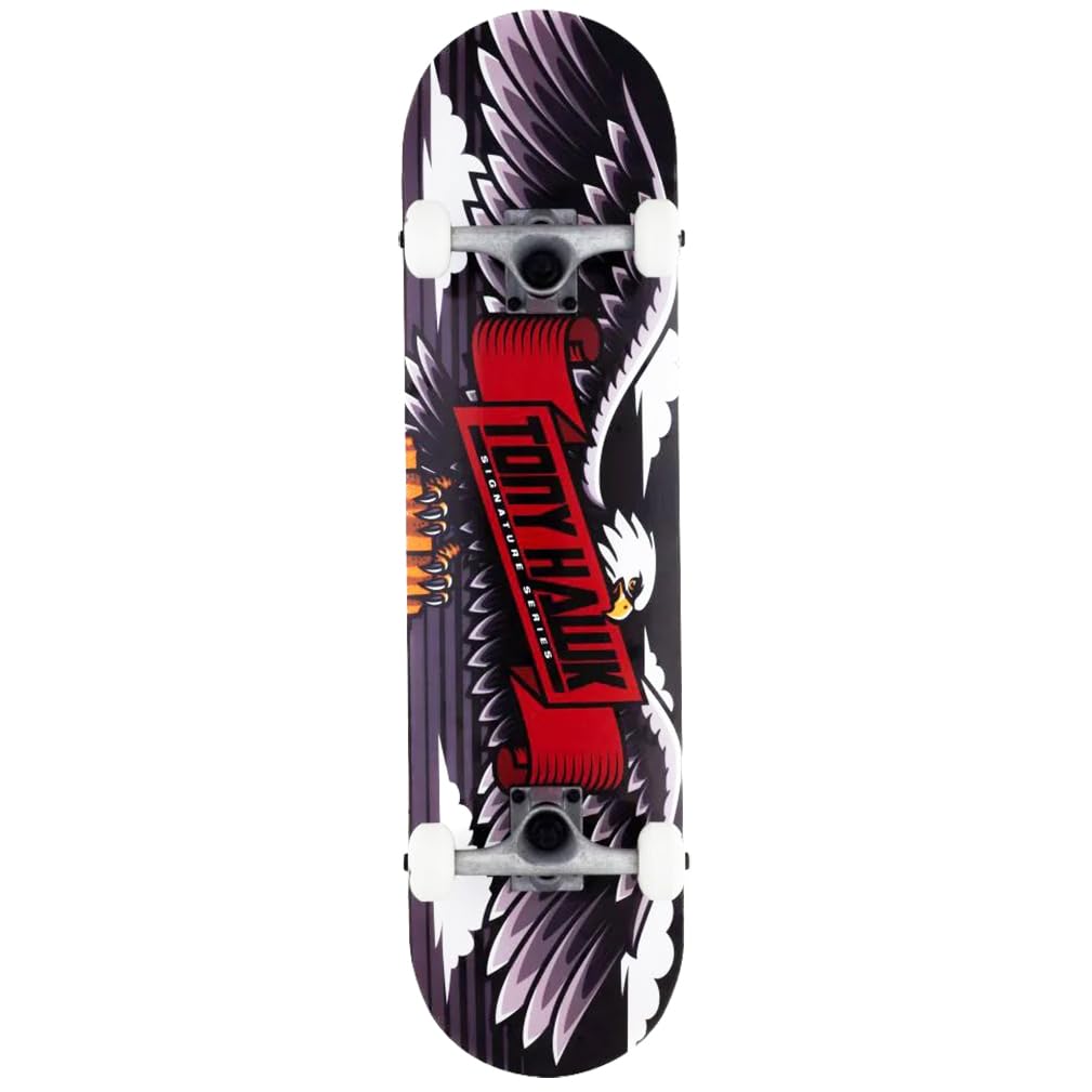 Skateboard complet Tony Hawk professionnel série débutant 8.0" + outil polyvalent + 50 autocollants brillants
