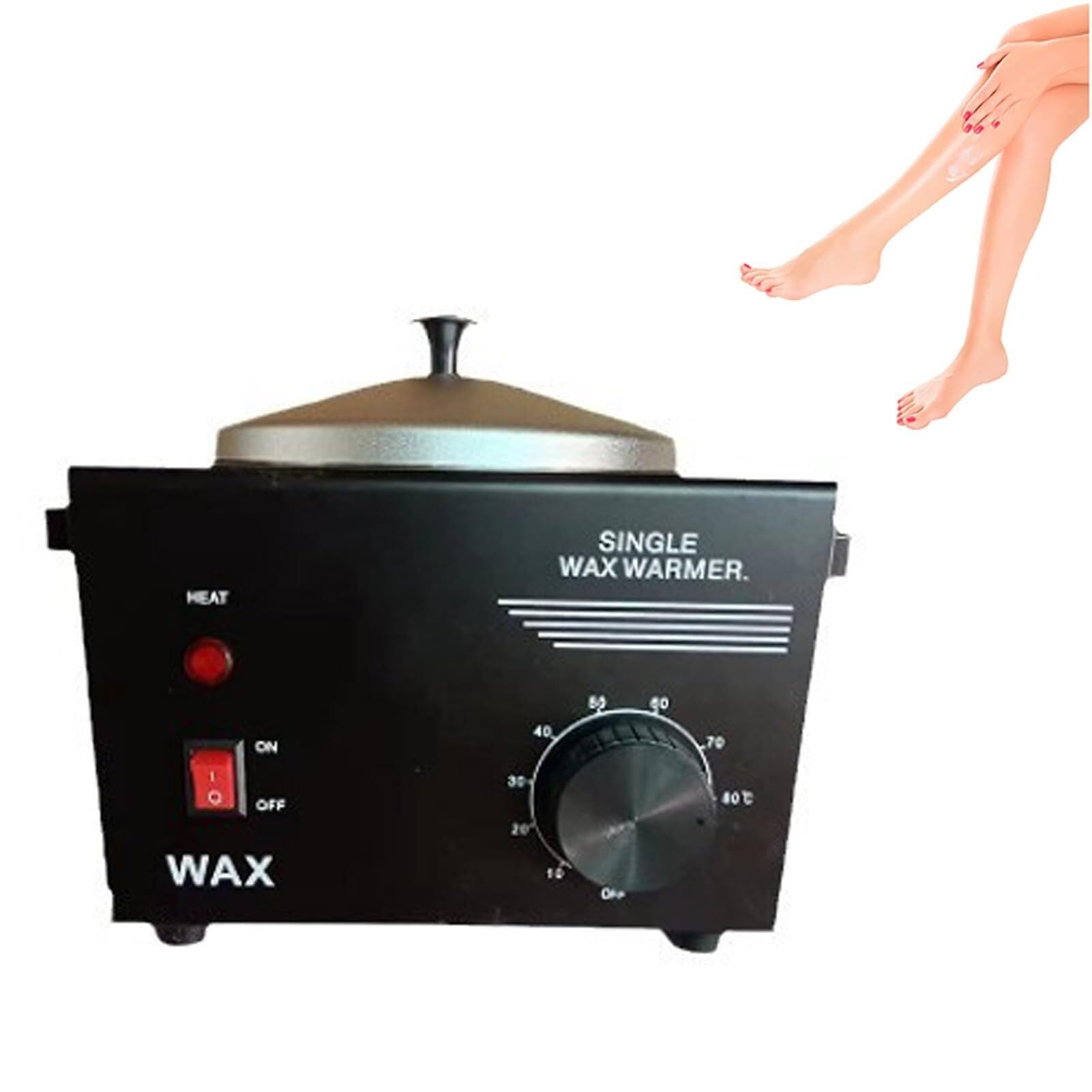 Calentador de Cera Eléctrico Profesional 500ml - Depilación, Temp Ajustable 0-80°C, Aluminio, Fácil Limpieza, Todo Tipo Cera, Salón/Hogar | Black
