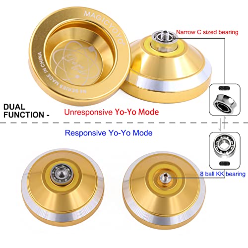 Magicyoyo MY-N8-GD Pro Responsive Yoyo & Unresponsive Yo-Yo For Kids Teens Adults, Beginners To Advanced Pocket Yoyos, N8 Yo Yo Metal thumb #1