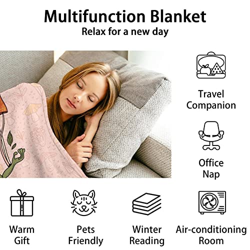 Custom Frog Throw Blanket for Baby - 30x40 Inches Lap Size - Soft Fluffy Cozy Blankets Gift - Pink Novelty Blanket Throws for Couch, Work