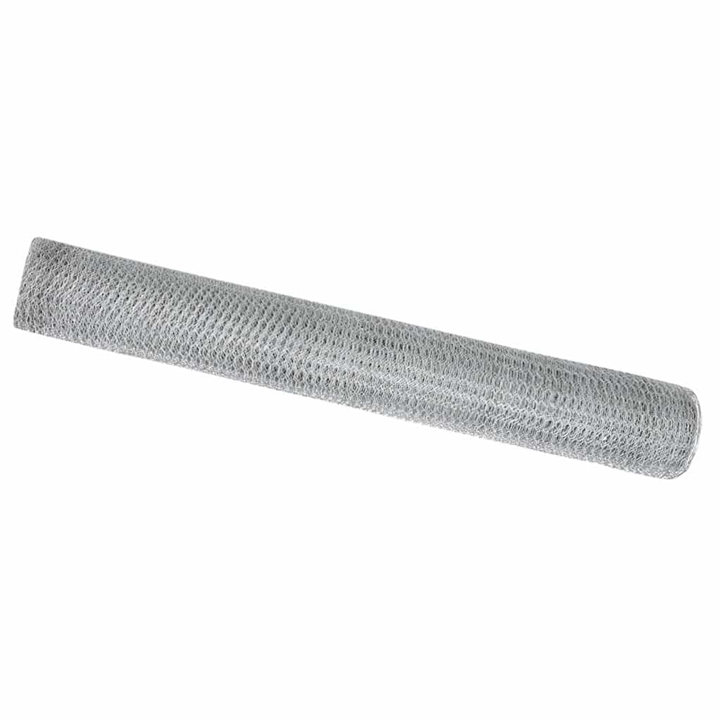 Hexagon Fence Silver 1 x 10 m Galvanised Steel Garden Privacy Screen Decorative Outdoor Boundary Panel for Terrace Backyard Landscape