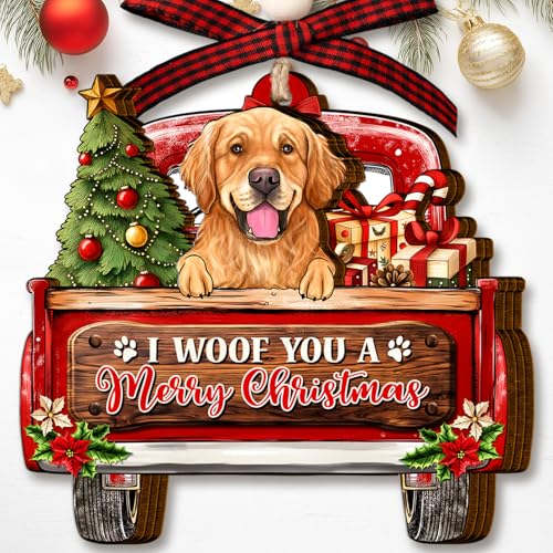 Golden Retriever Dog Christmas Ornament 2025 - Beautiful Holiday Decoration
