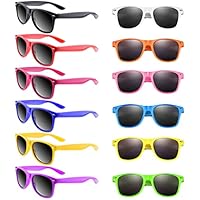 Morcheiong Paquete de 12 lentes de sol de colores neón, regalo
