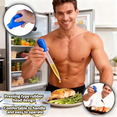 Professional Kitchen Marinade Injector, 30ml Food-Grade Heat-Resistant Meat Syringe with Cleaning Brush, Clear Scale Markings, Non-Slip Grip for Juicy Turkey, Poultry, Beef (Blue(Large)) - Thumbnail 2