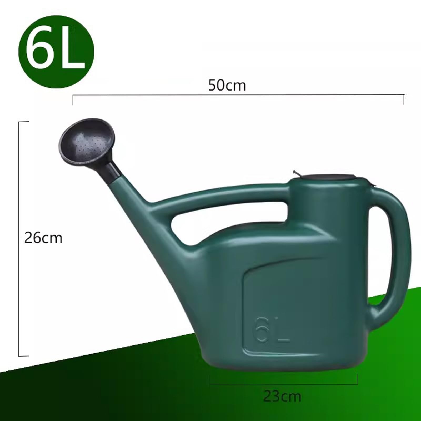 Arrosoir Arrosoir en plastique - intérieur et extérieur moderne avec poignées bec long for fleurs/plantes (Vert)(6L)