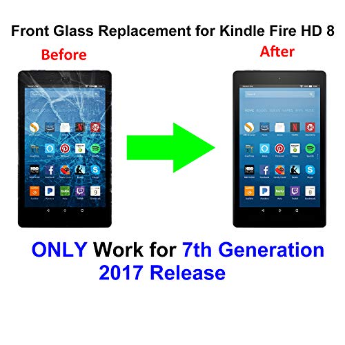 S-Union Replacement Touch Screen Digitizer for Kindle Fire HD8 7th Gen 2017 Release SX034QT (Comes with Tools and Adhesive)