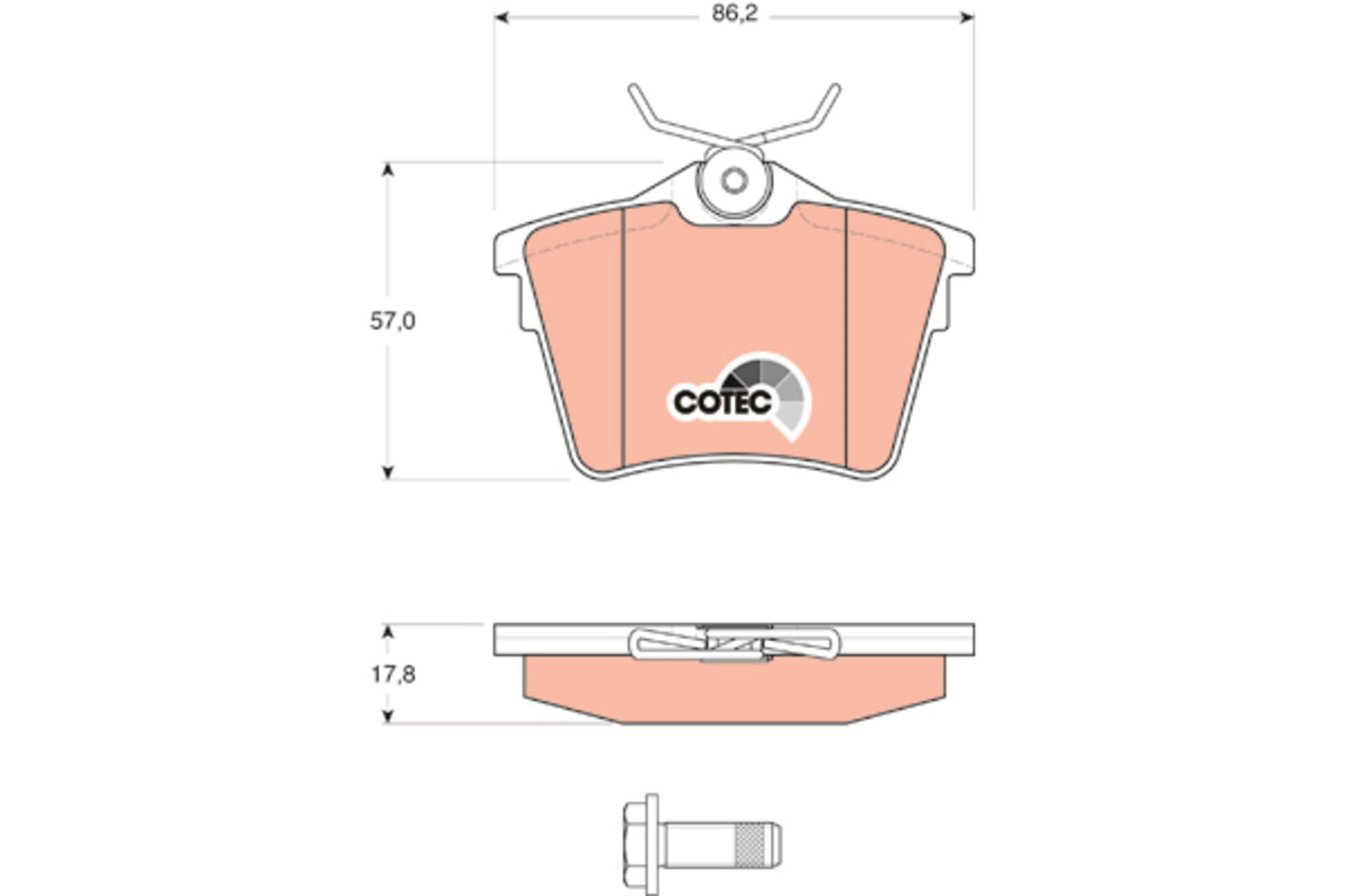 Image secondaire de TRW GDB1596 Kit De Plaquettes De Frein Frein à Disque COTEC pour Peugeot 407 (6D_) 2004-2011 Essieu Arrière et autres véhicules