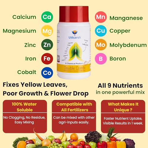 Image of Utkarsh Double Combi - EDTA Chelated Mix - Calcium, Magnesium, Iron, Zinc, Boron, Copper, Manganese, Molybdenum, Cobalt(100% Water Soluble Chemical for Foliar Spray) (500 gm; Pack of 1)