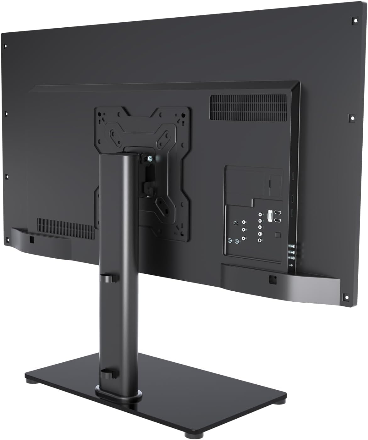 XINLEI Supporto per TV Universale, Supporto da Tavolo per TV LCD/LED da 17-43 Pollici Fino a 88 libbre, Supporto per Monitor Regolabile in Altezza con Base in Vetro Temperato VESA 200x200mm, TS103