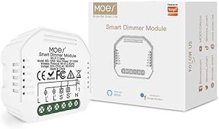 MOES Wlan Mini Smart Alexa Dimmer Lichtschalter 2 Gang Relais Modul, WiFi Funk Schalter LED Unterputz Kompatibel mit Smart Life Tuya App Fernbedienung, Amazon Alexa Google Home, Nur 2,4GHz Netzwerk