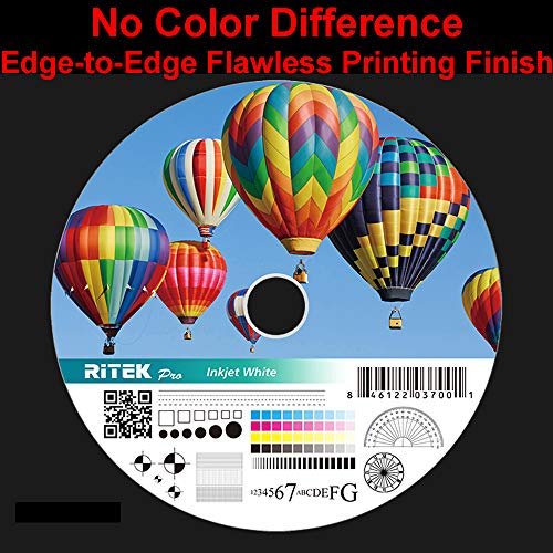 Image of 100 Pack Ritek Pro (Professional Grade) BD-R Blu-ray 4X 25GB Watershield Water Resistant Glossy White Inkjet Hub Printable Blank Recordable Disc
