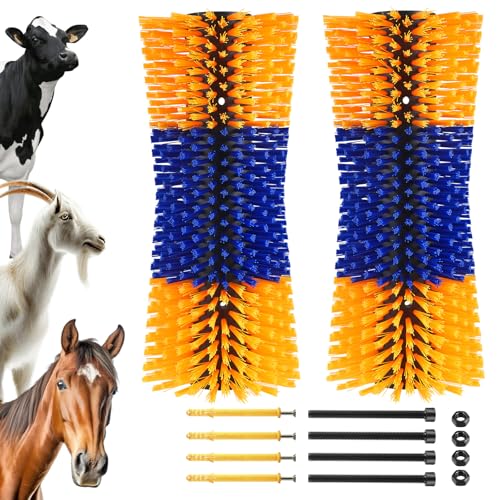 2Pcs Cepillo Rascador Caballo, Cepillo para Vacas, Diseño curvo que se adapta a la forma del cuerpo de vacas y caballos, Cepillo de Masaje para Aliviar la Picazón en Mascotas como Vacas y Ovejas