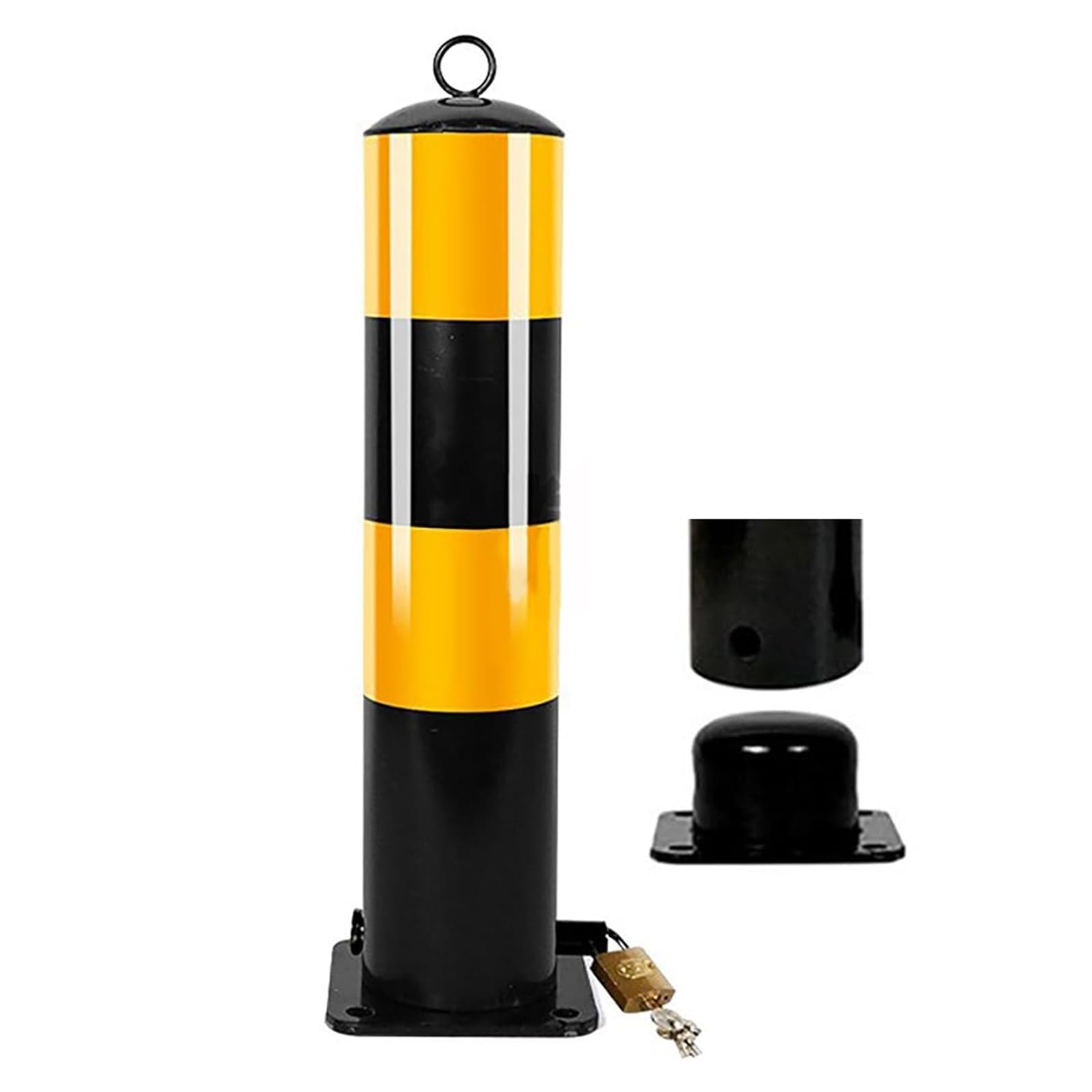Hczkiujy Removable Safety Bollard With Lockable Barrier And Reflective Sleeve For Parking Security (50Cm/19.7In)