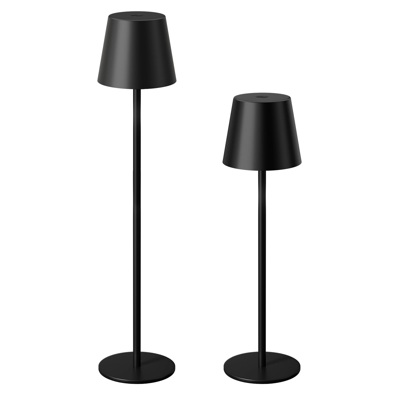 Kakanuo 20" Black Cordless Table Lamp Rechargeable - 2 Pack 5000mAH Battery Operated Lamp for Counter, 3 Color Stepless Dimming Wireless Lamp for Dining Table, Touch Control