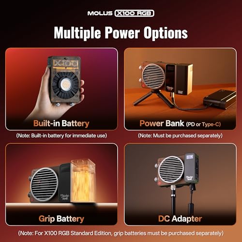 Image of ZHIYUN MOLUS X100 RGB Standard 100W Video Light [Official] V2 Upgraded Version Professional Photography Light Portable Continuous Output Lighting 2500K~10000K CRI≥95 TLCI≥97 Only 384g (No Battery)