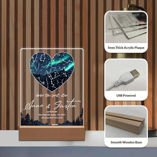 Lámpara de Mesa con Mapa Estelar Personalizado miniatura 3