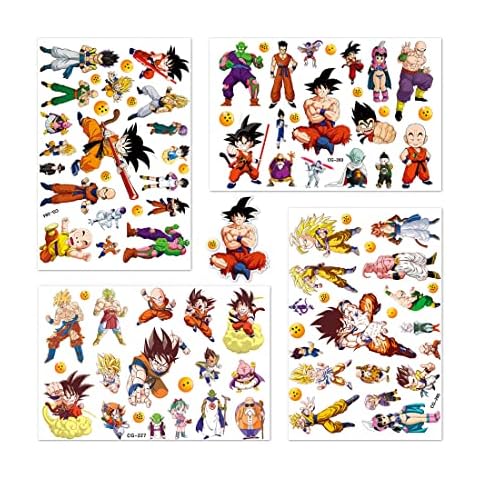 Dragon Ball Z Temporary Tattoos Stickers for Kids cute cartoon Tattoos Party Favors and Birthday Decorations for Girls Boys(4 Dragon Ball Temporary Tattoo Sheets) … Cover