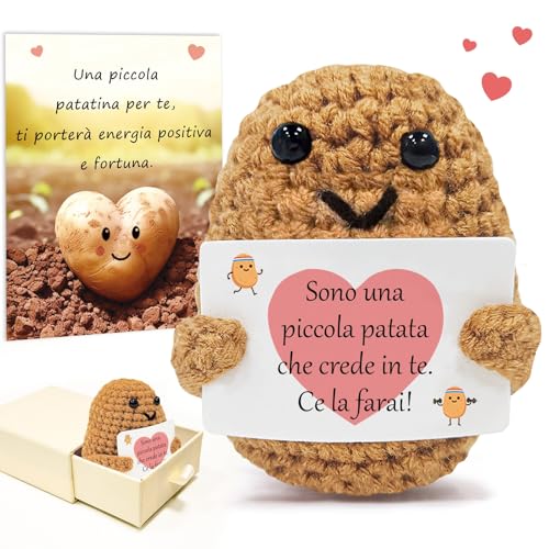 Patata Piccolo Positiva, Regalo Uomo Donna Compleanno, Regali Migliore Amica, Regalo Amica Speciale Originale,Ufficio Accessori, Italiano Bambola Umoristica e Motivazionale, Personalizzata Idea Regalo