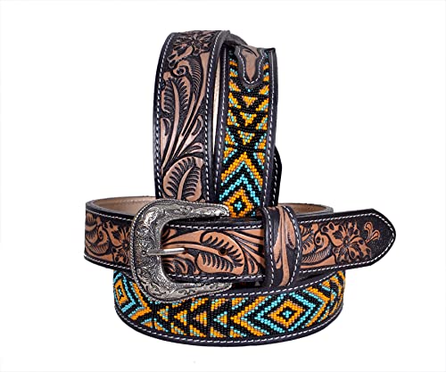 Western Beaded Genuine Leather Belt For Men and Women 30HQ103