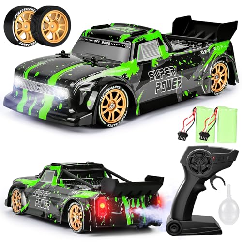 🛻【Design Unico】 La nostra macchina telecomandata drift ha un aspetto fresco, imitando la forma del camion in scala 1:14. Il corpo dell'auto è realizzato principalmente in materiale ABS, dotato di un guscio in PVC, antiurto e infrangibile. L'auto è dotata di luci anteriori e posteriori e le luci LED rosse e blu sul retro lampeggiano rapidamente e alternativamente quando si fa retromarcia. Permette di provare la gioia del drifting anche di notte.
