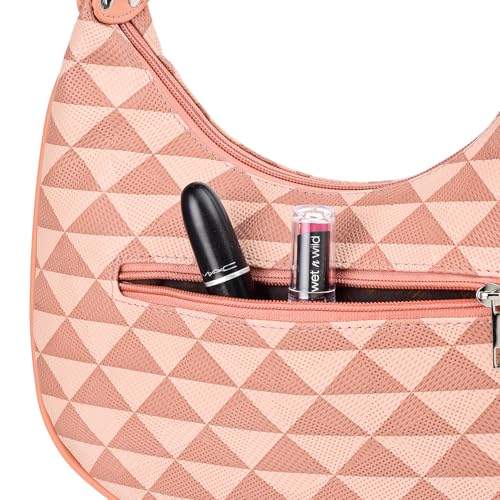 Image of K London Women's Vegan Leather Half Moon Bag | Stylish Black Shoulder Hobo | Compact Baguette Purse for Office, Casual, Party & Travel Use