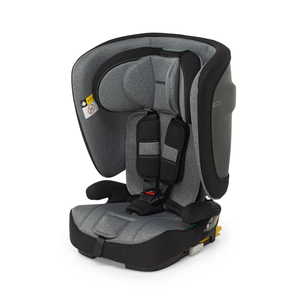 Foppapedretti Progress I-Size, seggiolino auto per bambini da 76 a 150 cm di altezza, 15mesi-12 anni, conforme ECE R129, Carbon