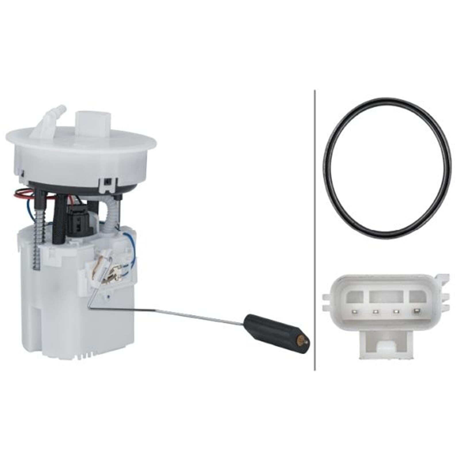 HELLA 8TF 358 303-211 Imp. alimentazione carburante - 12V - elettrico - 4a... poli - con guarnizione