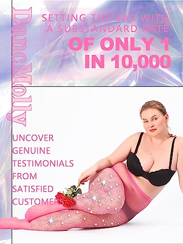 Image of DancMolly 10X Strong Ultra Sparkly Rhinestone Fishnet Stockings, Plus Size Sparkle Tights for Women Sexy Party Concert Outfit