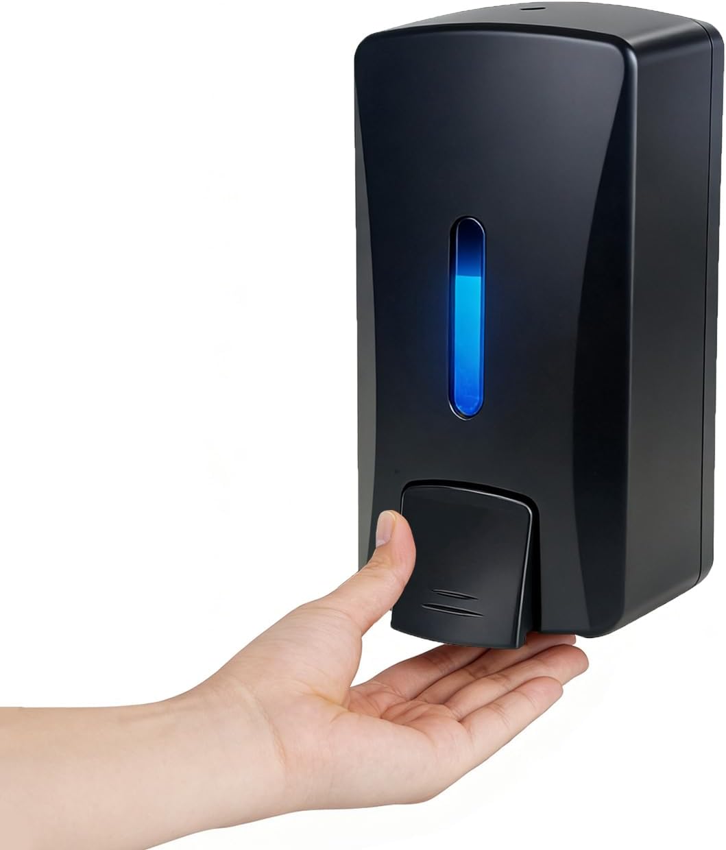 Commercial Soap Dispenser 33.8oz Wall Mount Hand Soap Dispenser for Kitchen & Bathroom with Visible Window & Funnel No-Drip Pump for Liquid Soap Shampoo Sanitizer – Drill or Adhesive Mount