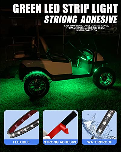 Car Led Strip Lights 32Cm Waterproof Led Light Strips For Cars Motorcycles Golf Cart Interior & Exterior Marine Boat Green Led Strip 12V 5050 18Smd,Pack Of 4 #TOP2