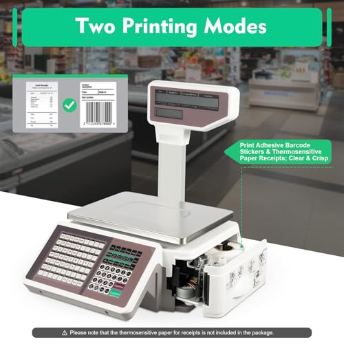 Báscula electrónica etiqueta con impresora, 66 lbs LCD doble miniatura 2